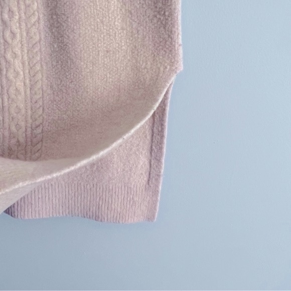 LOFT Cream Cable Knit Turtleneck Sweater Vest S - Picture 7 of 11